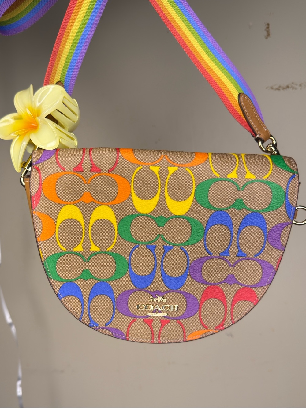 Coach Ellen Crossbody in Rainbow Signature Canvas